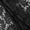 Black Sunflower Re-Embroidered Stretch Lace - Folded | Mood Fabrics