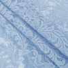 Placid Blue Sunflower Re-Embroidered Stretch Lace - Folded | Mood Fabrics