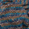 Turquoise, Golden Olive and Coral Striped Blended Wool Knit - Detail | Mood Fabrics