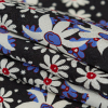 Famous NYC Designer Black, Eggnog and Riviera Oops a Daisy Silk and Rayon Jacquard - Folded | Mood Fabrics