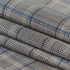 Milly Silver Birch, Magnet and Marina Blue Plaid Wool Suiting - Folded | Mood Fabrics