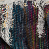 Italian Rainbow Striated Wool Jacquard with Novelty Metallic Loosely Threaded Borders - Detail | Mood Fabrics