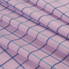 Premium Lilac, Turquoise and Blue Tattersall Checkered and Pinstripes Cotton Shirting - Folded | Mood Fabrics
