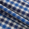 Premium Blueprint and Navy Large Tattersall Checkered Cotton Shirting - Folded | Mood Fabrics