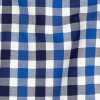 Premium Blueprint and Navy Large Tattersall Checkered Cotton Shirting - Detail | Mood Fabrics