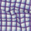 Premium Periwinkle and Hydrangea Shadow Check and Chevron Cotton Dobby Shirting - Detail | Mood Fabrics