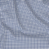 Premium Navy and White Checkered Wrinkle Resistant Dobby Cotton Shirting | Mood Fabrics