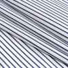 Premium Navy Blue Pencil Striped Wrinkle Resistant Twill Cotton Shirting - Folded | Mood Fabrics