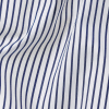 Premium Navy Blue Pencil Striped Wrinkle Resistant Twill Cotton Shirting - Detail | Mood Fabrics