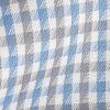 Premium Sky Blue and Pewter Tattersall Checks Wrinkle Resistant Dobby Cotton Shirting - Detail | Mood Fabrics