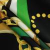 Mood Exclusive Italian Green and Gold Chains and Purse Straps Digitally Printed Silk Charmeuse - Folded | Mood Fabrics