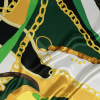 Mood Exclusive Italian Green and Gold Chains and Purse Straps Digitally Printed Silk Charmeuse | Mood Fabrics