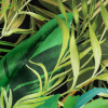 Mood Exclusive Italian Green and Black Ferns and Foliage Digitally Printed Silk Charmeuse - Detail | Mood Fabrics