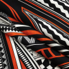 Mood Exclusive Italian Black, Red and White Geometric Digitally Printed Silk Charmeuse Panel - Folded | Mood Fabrics
