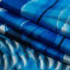 Mood Exclusive Italian Gradient Blue Feathers Digitally Printed Silk Charmeuse Panel - Folded | Mood Fabrics