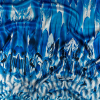Mood Exclusive Italian Gradient Blue Feathers Digitally Printed Silk Charmeuse Panel | Mood Fabrics