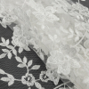 Angelo White Floral Embroidered Lace - Folded | Mood Fabrics