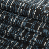 Italian Blue, Black and White Blended Cotton Tweed - Folded | Mood Fabrics
