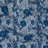 Cobalt and White Floral Corded Lace Panel | Mood Fabrics