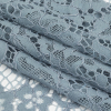 Pale Gray Blue Floral Corded Lace Panel - Folded | Mood Fabrics