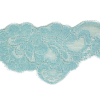 Pastel Turquoise Floral Stretch Lace Trim - 2.375 - Detail | Mood Fabrics