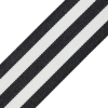 Carbon Black and White Awning Stripes Ribbed Woven Ribbon - 1.5 - Detail | Mood Fabrics