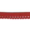 Candy Apple Red Scalloped Elastic Trim - 0.4 - Detail | Mood Fabrics