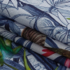 Toulouse Patriot Blue and Cool Gray Tropical Birds Mercerized Organic Egyptian Cotton Voile - Folded | Mood Fabrics