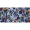 Toulouse Patriot Blue and Cool Gray Tropical Birds Mercerized Organic Egyptian Cotton Voile - Full | Mood Fabrics