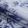 Toulouse Galaxy Blue and White Tropical Oasis Mercerized Organic Egyptian Cotton Voile - Folded | Mood Fabrics