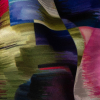Milly Multicolor Abstract Ikat Squares Stretch Scuba Knit - Detail | Mood Fabrics