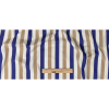 Gilded Beige, Deep Ultramarine and Off-White Awning Striped Stretch Twill - Full | Mood Fabrics