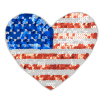 Vintage Large Heart-Shaped American Flag Beaded and Sequins Applique | Mood Fabrics
