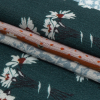 Mood Exclusive Orange and Evergreen Perennial Paths Gauzy Wrinkled Rayon Woven - Folded | Mood Fabrics