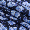 Mood Exclusive Midnight Blue Parisian Perennials Cotton Voile - Folded | Mood Fabrics