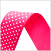 1.5 Shocking Pink Polka Dot Grosgrain Ribbon - Detail | Mood Fabrics