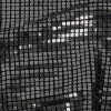 Liquid Sparks Silver and Black Squares Stretch Metallic Sequined Knit - Detail | Mood Fabrics