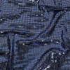 Liquid Sparks Maritime Blue Squares Stretch Metallic Sequined Knit | Mood Fabrics