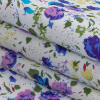 Purple and Blue Floral Cotton Poplin - Folded | Mood Fabrics