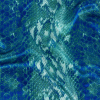 Mood Exclusive Italian Royal and Jade Python Printed Silk Charmeuse | Mood Fabrics