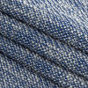 Royal Blue and White Heathered Cotton Tweed - Folded | Mood Fabrics
