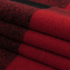 Red and Black Buffalo Check Chunky Wool Knit - Folded | Mood Fabrics