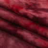 Splashed Merlot and Pink Tie Dye Rayon Jersey - Folded | Mood Fabrics
