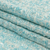 Newcastle Dawn Blue and White Viscose and Acrylic Chenille Tweed - Folded | Mood Fabrics
