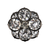Vintage Famous NYC Designer Crystal and Black Floral Button with Rhinestone Core - 44L/28mm | Mood Fabrics