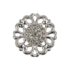 Vintage Swarovski Crystal Rhinestones and Silver Metal Open Framework Shank Button - 40L/25.5mm | Mood Fabrics