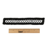 Vintage Black Rectangular Beaded Latticework and Gimp Braid Applique - 7.875 x 1.375 - Full | Mood Fabrics