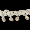 Vintage Ivory Braided Trim with Knotted Ball Fringe - 1.25 - Detail | Mood Fabrics
