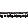 Vintage Metallic Black Braided Trim with Black Beads and Paillette Sequins Fringe - 1.75 | Mood Fabrics