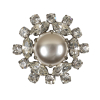 Vintage Crystal Rhinestones and Pearl Finished Open Framework Button - 55L/35mm | Mood Fabrics